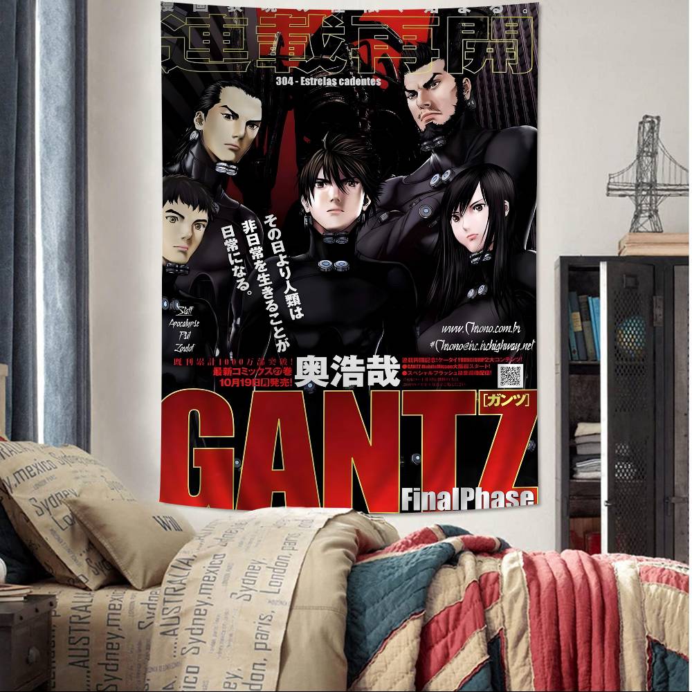Japan Anime Gantz Tapestry Art Printing Art Science Fiction Room Home Decor Wall Art Decor