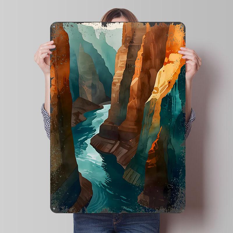 Go With the Flow Printed Poster Customized Wall Art Retro Vintage Metal Tin Signs for House Decor Decoration Garage Decorations