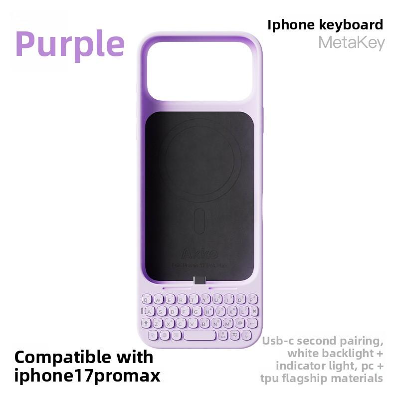Универсальный чехол-клавиатура MetaKey с ночным светом для iPhone 17 Pro Max, с защитной крышкой для магнитной зарядки Magsafe