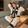 Pajamas For Women  Winter New Style Thickened Warm   Cardigan Household Suit Style Casual Sleepwear