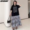 Dimanaf Summer Shirt Dress Women Loose Dress Chiffon Beach Floral Casual Vintage Female Dresses O-Neck