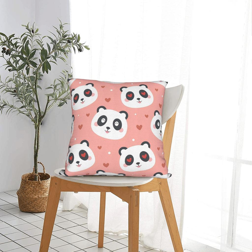 Panda Animal Square Pillow Cases Cushion Covers Creative Polyester Decorative Pillowcase For Home 18"