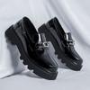 British Small Leather Shoes Men'S Patent Leather One-Pedal Shot Loafers Spring New Platform Single Shoes 18625-R