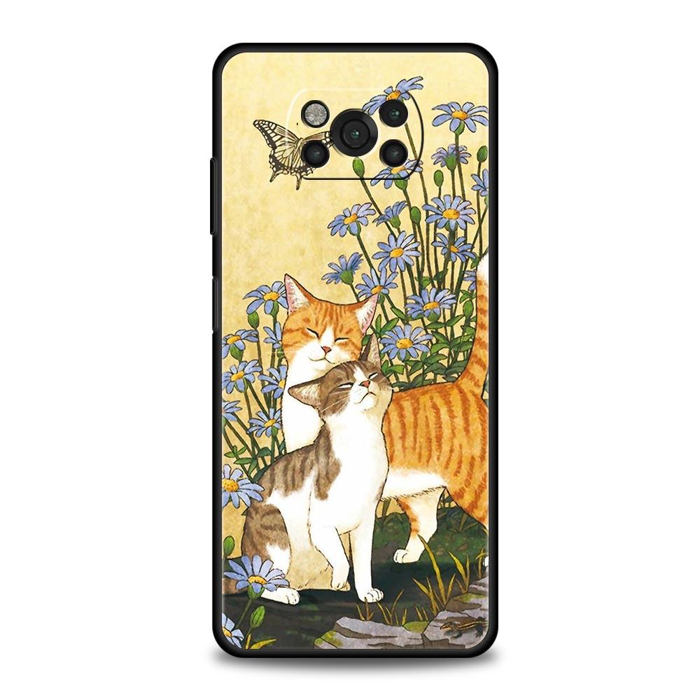Модный чехол для телефона с милыми котами для Xiaomi Poco X3 NFC M3 F3 F4 M4 X4 Mi Note 12T 12 Pro 10 11 Lite 10T 5G 11T 9T 11i мягкий чехол