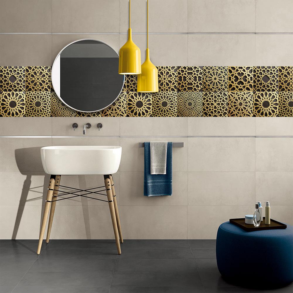 10 шт., матовая плитка с узором мандалы, напольная наклейка, переводные чехлы, износостойкие виниловые обои, кухонный декор для ванной комнаты, стола, стены