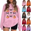 Women's Round Neck Long Sleeve Pullover Halloween Printed Top Sweatshirt