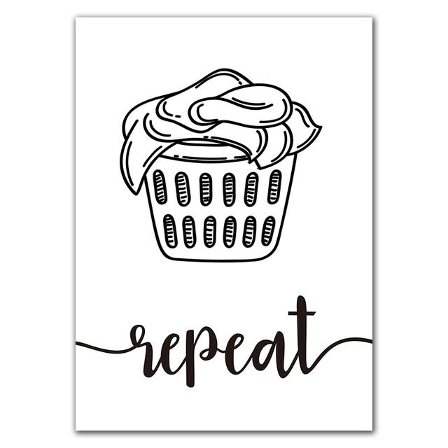 Таблица процедур стирки, настенная живопись, печать на холсте, декор для прачечной, схема стирки, постер, художественная живопись, картина Cuadros