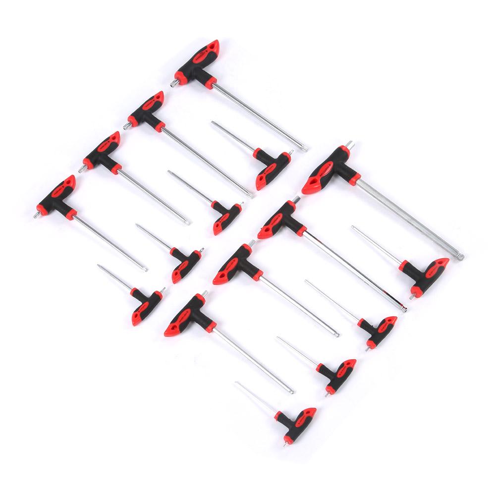 16 pcs Cr V T handle Ball End Hex Key Wrench Set & T handle Star Wrench Set