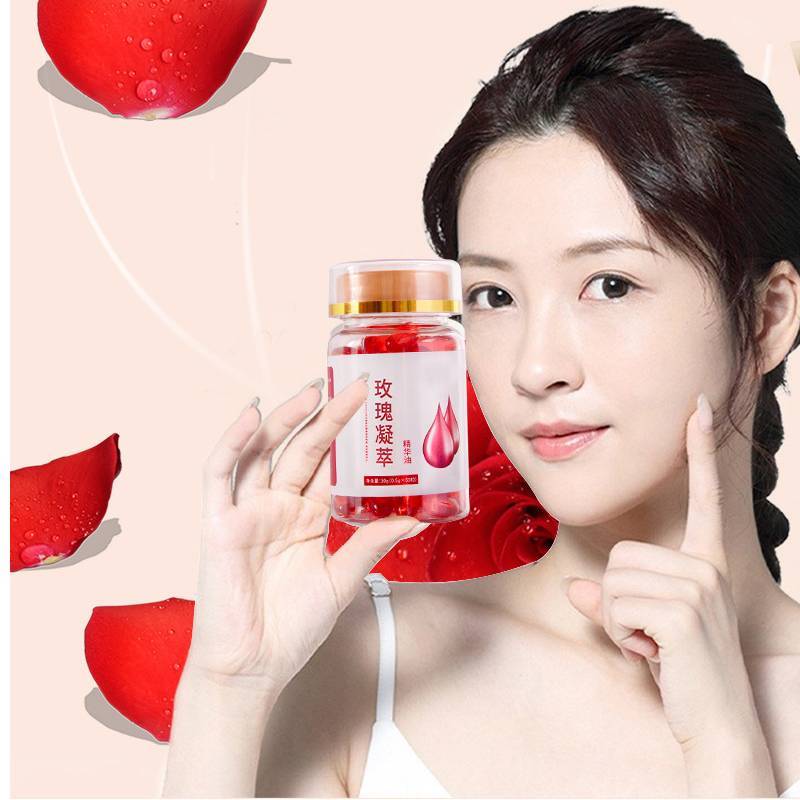 Rose Essence Capsule, Moisturizing Brightening Wrinkle Smoothing Firming Facial Serum