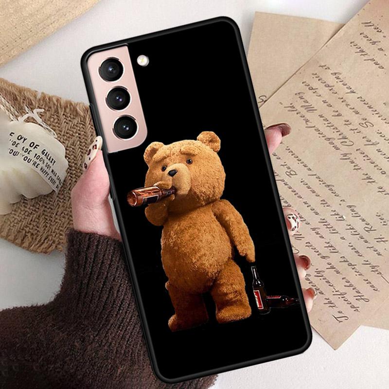 Phone Case for Samsung S26 S25 S24 S23 S22 Ultra S23 S22 S25 Plus S24 FE S26Edge Cartoon Teddy Bear Beer Phone Capa