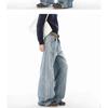 American Washed Side Stripe Jeans Men Women Loose Wide Leg Casual Pants