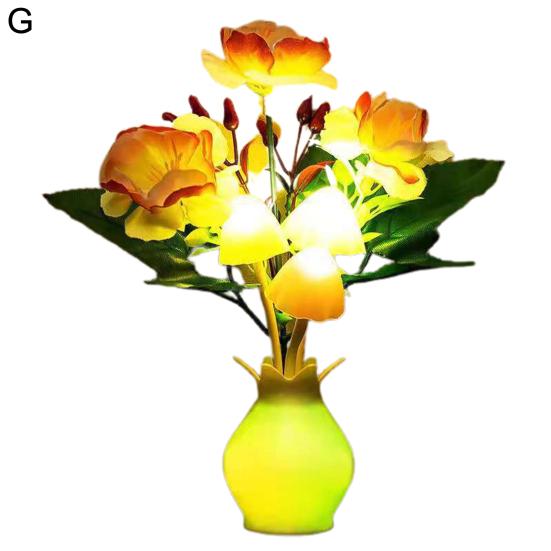 Атмосферная лампа Легкая ваза Гриб Ночник Изысканная пластиковая лампа для украшения дома