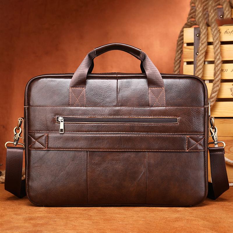 Мужской портфель из натуральной кожи, деловой портфель для ноутбука, литературный ретро-портфель для мужчин, вместительная водонепроницаемая и прочная легкая сумка через плечо