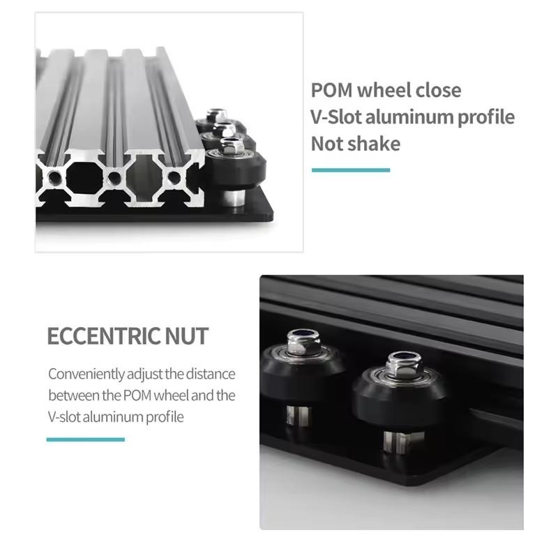 Детали 3D-принтера 20-80 мм Набор портальной пластины V-образного паза с 6 колесами для черного алюминиевого V-образного паза Набор Solid V POM для деталей станка с ЧПУ