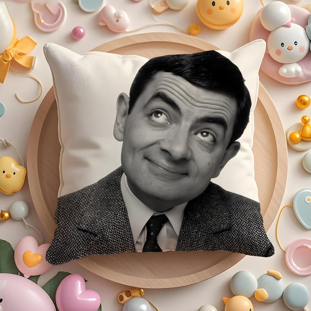 Наволочка Mr B-Bean-N Мягкая Плюшевая Ткань Двусторонняя Печатная Наволочка для Подушки Теплая Зимняя Подушка для Дивана