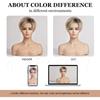 HAIRCUBE Lace Front Wigs Pixie Cut Wig Human Hair Wigs with Bangs Blonde Natural Short Wigs Layered Wavy Women