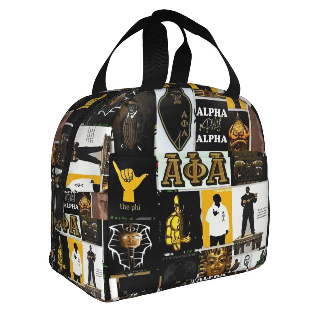 Alphas Phi Alphas Insulated Lunch Bag for Camping Travel African American Fraternity Leakproof Cooler Thermal Bento Box