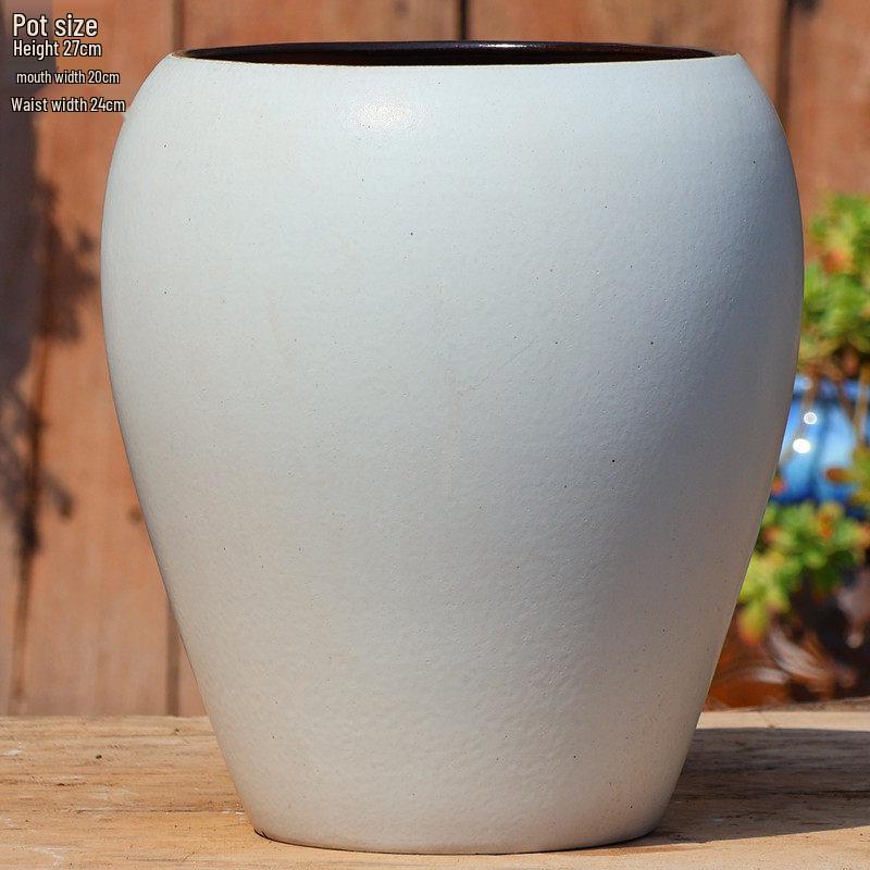 Large Retro Handmade Ceramic Flower Pot for Bougainvillea and Bird of Paradise