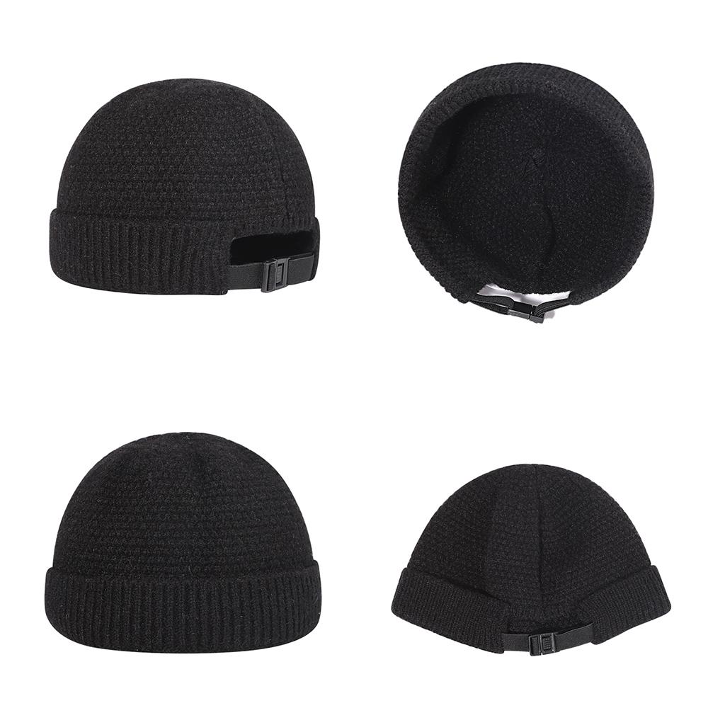 Регулируемая тюбетейка унисекс, теплая вязаная шапка без полей в стиле хип-хоп