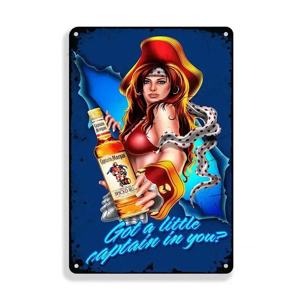 Vintage Bar Whisky Plaque Metal Club Tin Metal Logo Badge Girl Decor Garage Club Bar Men's Cave Bar Cafe Wall Decoration