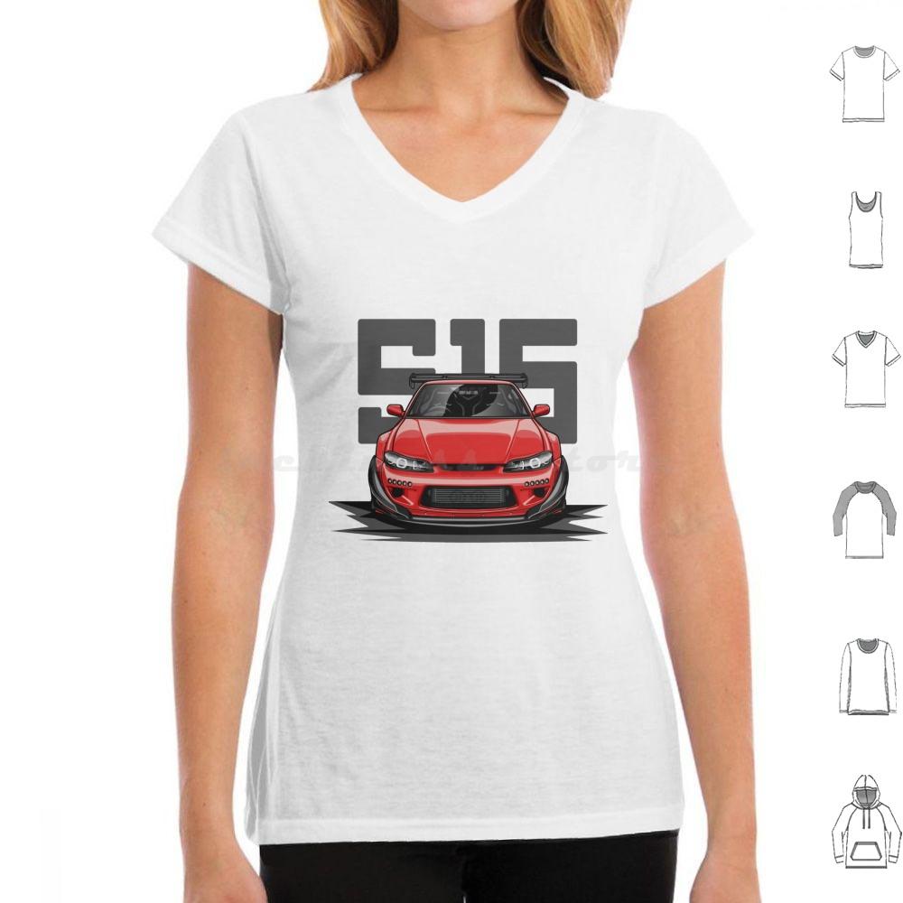 Silvia S15 Front Candy Red T Shirt 6xl Cotton Cool Tee Car Automotive Racing Vehicle Race Cool Sports Supercar Fitment Man