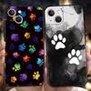 Милый Чехол для Телефона с Отпечатком Лапы Собаки для iPhone 16 15 14 13 12 Pro Max 11 Pro Max 7 8 Plus XS XR Ударопрочный Мягкий Чехол Capas