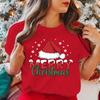 Рождественская футболка с принтом Летняя повседневная графическая футболка Женская футболка с коротким рукавом Рождественские футболки Футболки с круглым вырезом