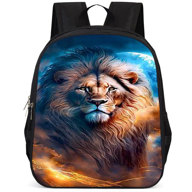 Вместительный школьный рюкзак Lion 15 дюймов из ткани Оксфорд для детей, легкий и эргономичный