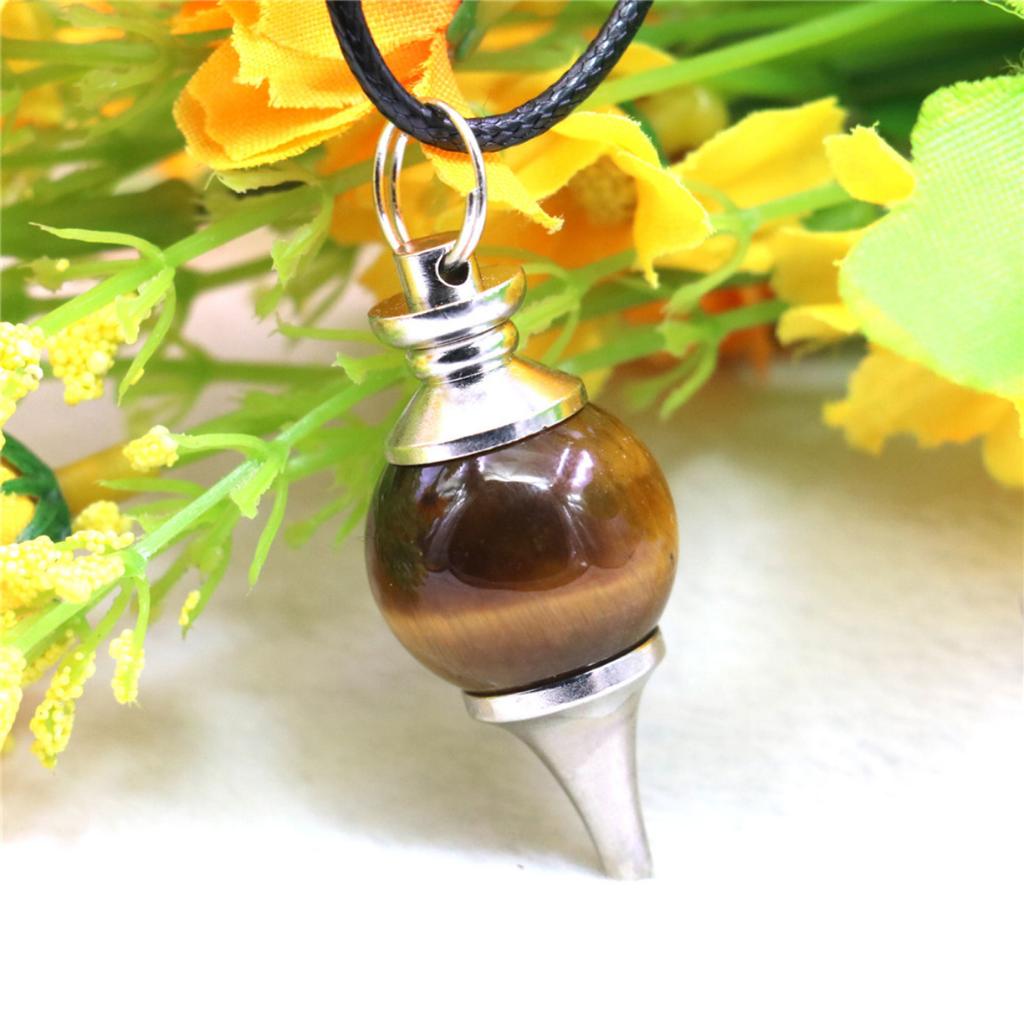 18X40 мм гвоздь круглый тигровый глаз кулон ожерелье натуральный камень сплав черная веревочная цепочка выдвижная застежка для женщин дизайн ювелирных изделий