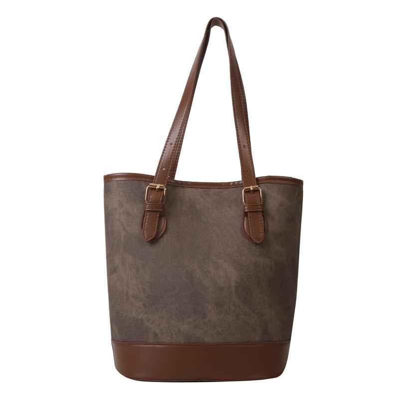 Женская наплечная сумка для женщин большой вместимости для новой работы, поездок на работу, модная, повседневная, новая зимняя ретро сумка-ведро