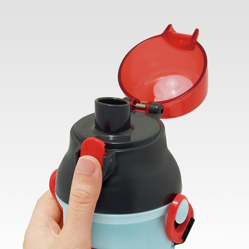 Skater Пластиковая бутылка для воды 480 мл, одно нажатие, антибактериальная, для детей, легкая, антибактериальная обработка, сделано в Японии, Tomica 25, для мальчиков, PSB5SANAG