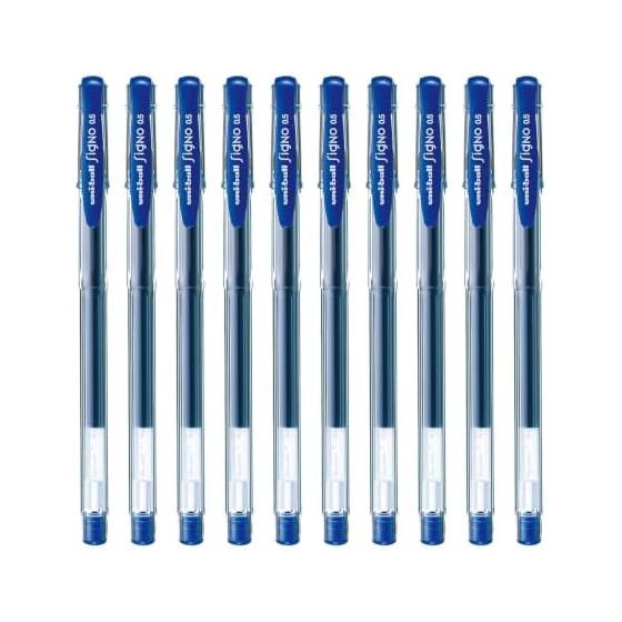 Шариковая ручка с гелевыми чернилами Mitsubishi Pencil Uniball Signo Стандартная Эко Писатель 0,5 Синяя 10 штук UM100EW.3310P