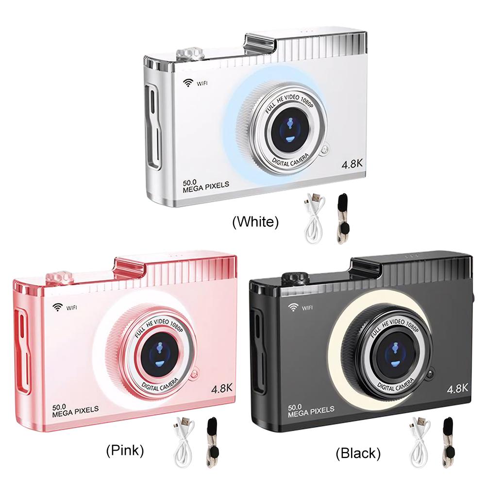 Цифровая камера 4K FHD 50MP с автофокусом, 2,4-дюймовым IPS-экраном, WIFI, камера для видеоблогинга, 16-кратный зум с подсветкой для подростков и студентов