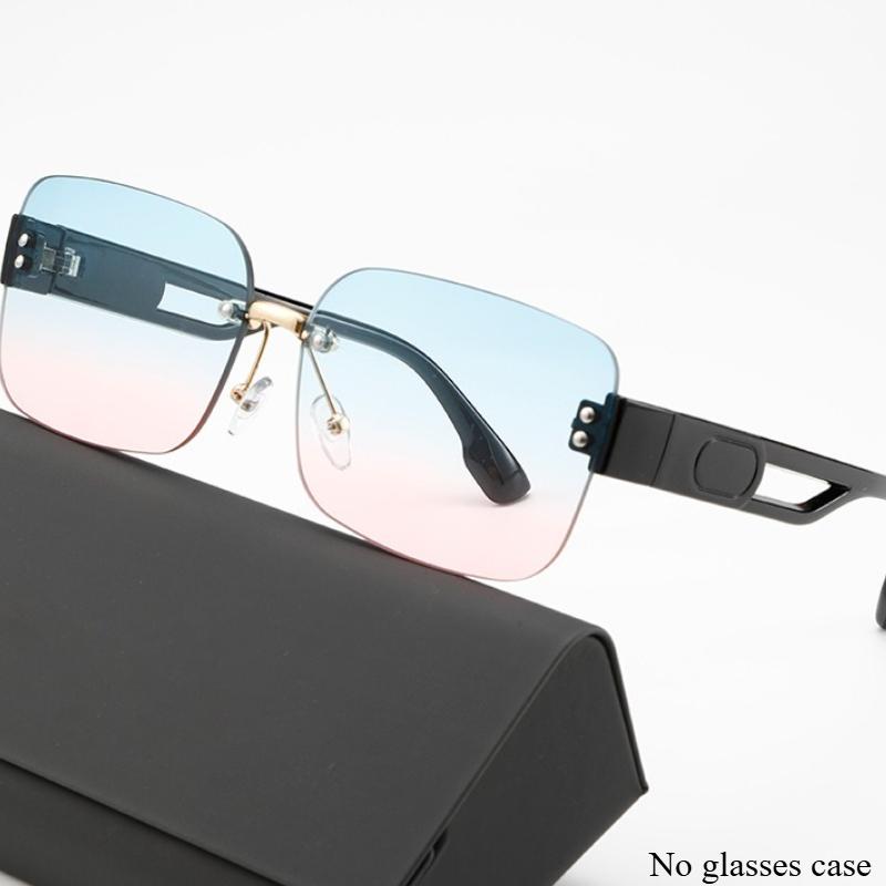 3 шт. Безободковые солнцезащитные очки с градиентными линзами, защита от УФ-лучей, безободковые очки, винтажные прямоугольные солнцезащитные очки в корейском стиле для женщин и мужчин