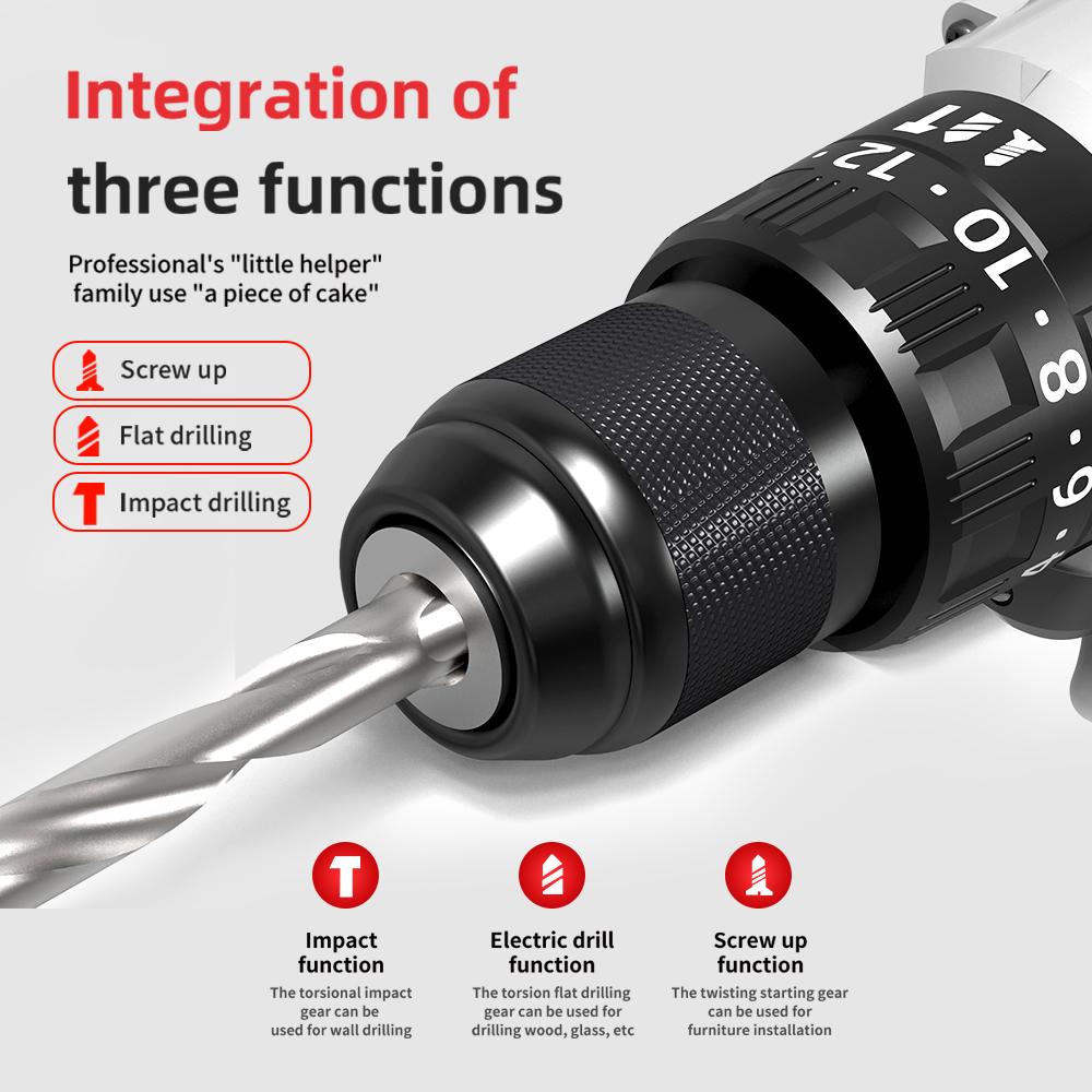 1/2 дюйма 13 мм промышленная электрическая отвертка ледобур для рыбалки 125 НМ бесщеточная ударная электрическая дрель для бетона