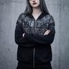 Женская оверсайз толстовка с капюшоном на молнии в стиле Y2K с графическим принтом. Осенне-зимняя коллекция