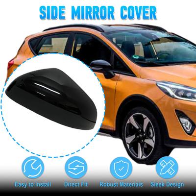 2 шт. Декоративная накладка на крышку бокового зеркала заднего вида для Ford Fiesta MK8 2018 -2024 Черный углеродный волокно