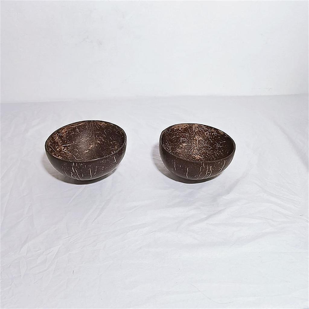 Natural Coconut Bowl Set with Wooden Spoon Eco Friendly Handcrafted Tableware for Salads and Smoothies