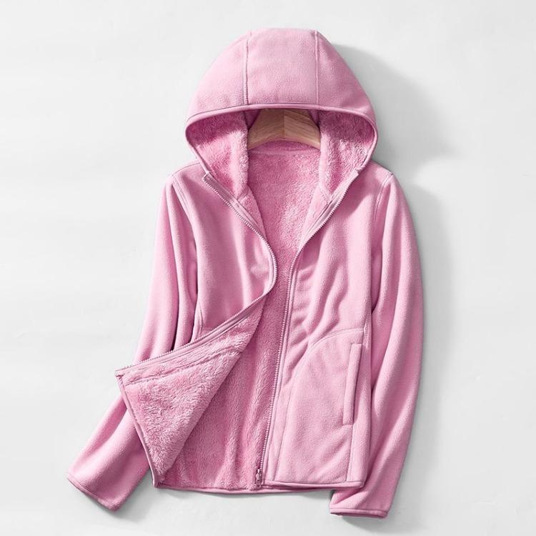 Осеннее утолщенное плюшевое пальто с капюшоном с обеих сторон, женское пальто с длинным рукавом, теплая тонкая флисовая одежда