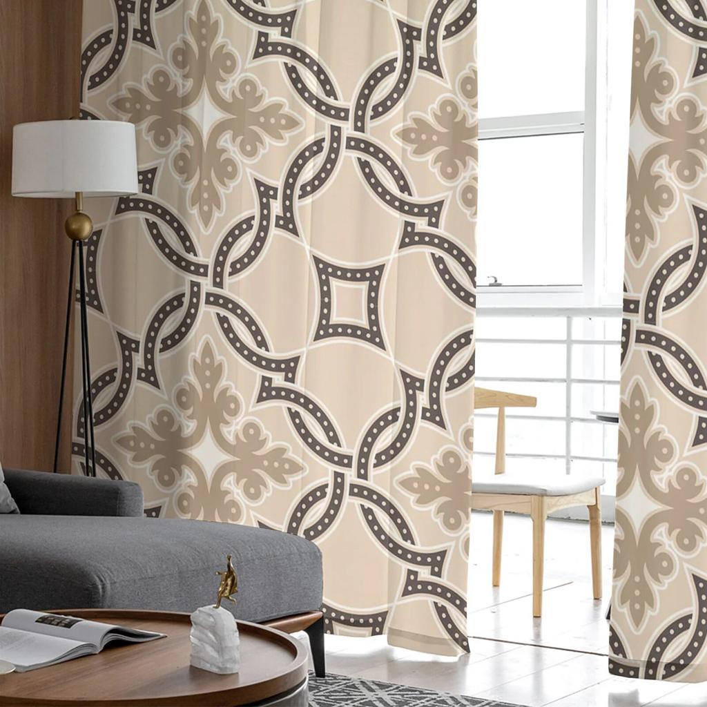 Цветочная линия украшения, дуговые плотные тюлевые шторы для гостиной, кухни, спальни, прозрачный тюль для кафе, отеля, современный домашний декор