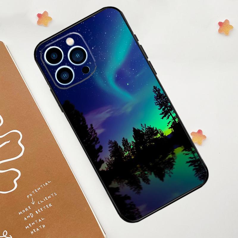 Чехол для телефона «Северное сияние» для iPhone 15 16 14 13 12 11 Pro Max Mini Plus XS X XR Задняя крышка