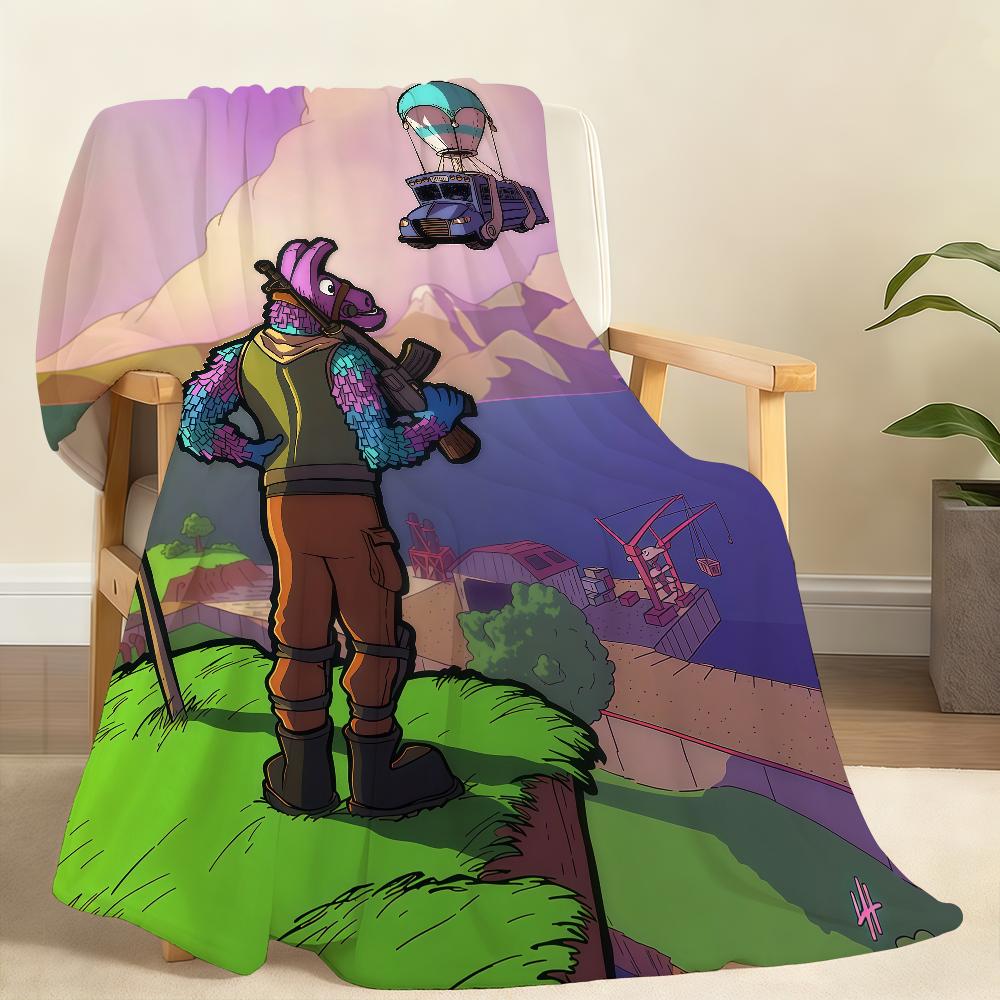 Плед F-FORTNITE Мягкий плед для дома Спальни Кровати Дивана Пикника Путешествия Офиса Покрывало Подарок