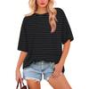 Women's Fashion Casual Gradient Color Loose Round Neck Short Sleeve Trendy Holiday T-shirt Top