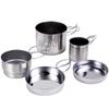 PEAKS&TREES Camping Multi Cooker Set, Stainless Steel, 5 Pieces, Tsubame-Sanjo, Made In Japan