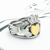 Claddagh Celtic Knot Ring 316L Stainless Steel Hand Holding Heart Crown Jewelry for Women Biker Style
