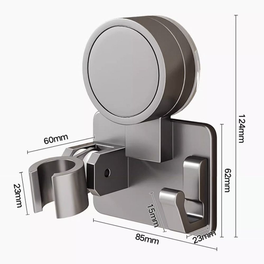 Space Aluminum Shower Head Holder Suction Cup Wall Mounted Showerhead Bracket Adjustable Sprayer Fixed Base Bathroom Accessories