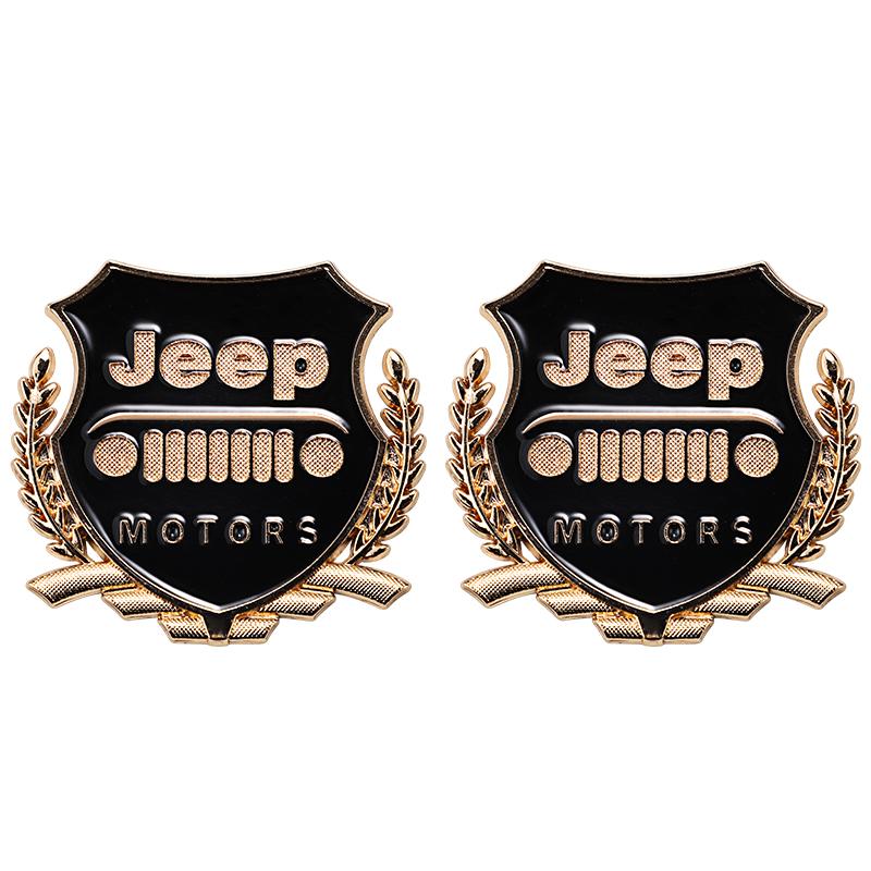 2Pcs Metal Emblem Sticker Car Badge Decoration Decals For Jeep Wrangler Rubicon Renegade Compass Grand Cherokee Patriot Liberty