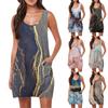 Женские летние повседневные модные пляжные платья без рукавов с карманами на бретелях и градиентным принтом