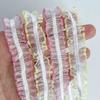 Elegant 1.5cm Mulle Pleated Transparent Chiffon Lace Ribbon Handmade DIY Head Covering Decorative Accessories Ribbon Crafts Making Ribbons