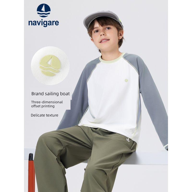 Navigare Italian Small Sailboat Children's Clothing Boys' Long-Sleeved T-Shirt 2026 Spring & Fall New Kidsren's Tops